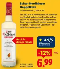 Lidl Echter Nordhäuser Doppelkorn Angebot