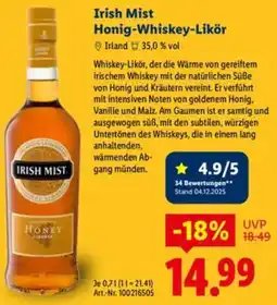 Lidl Irish Mist Honig-Whiskey-Likör Angebot