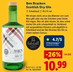 Lidl Ben Bracken Scottish Dry Gin Angebot