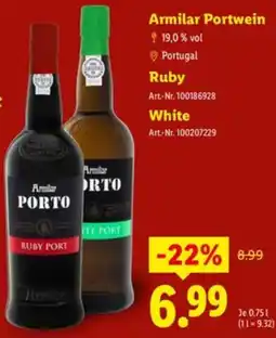 Lidl Armilar Portwein Ruby oder White Angebot