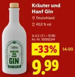 Lidl Kräuter und Hanf Gin Angebot