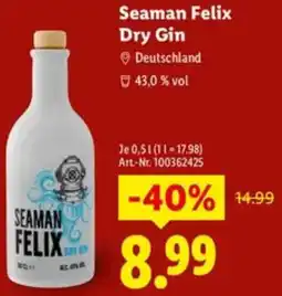 Lidl Seaman Felix Dry Gin Angebot