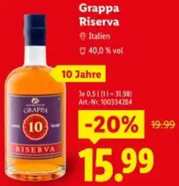 Lidl Grappa Riserva Angebot