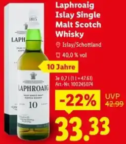 Lidl Laphroaig Islay Single Malt Scotch Whisky Angebot