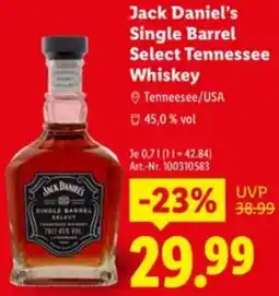 Lidl Jack Daniel's Single Barrel Select Tennessee Whiskey Angebot