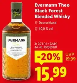 Lidl Evermann Theo Black Forest Blended Whisky Angebot