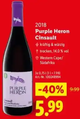 Lidl 2018 Purple Heron Cinsault Angebot