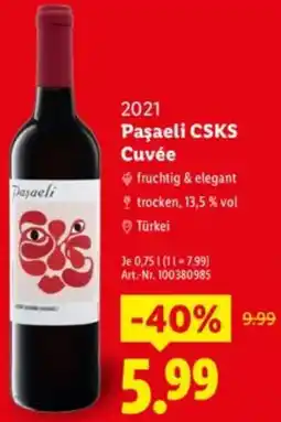 Lidl 2021 Paşaeli CSKS Cuvée Angebot