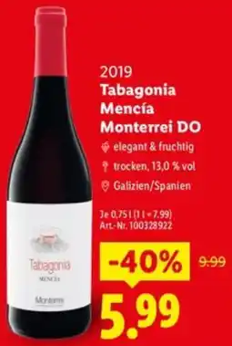 Lidl 2019 Tabagonia Mencía Monterrei DO Angebot