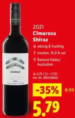 Lidl 2021 Cimarosa Shiraz Angebot