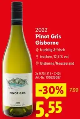 Lidl 2022 Pinot Gris Gisborne Angebot