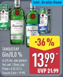Aldi Nord TANQUERAY Gin/0,0 % Angebot