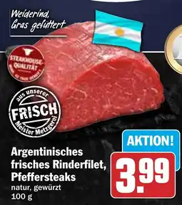 HIT Argentinisches frisches Rinderfilet, Pfeffersteaks Angebot