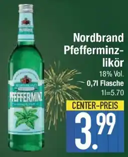 E-Center Nordbrand Pfefferminzlikör Angebot