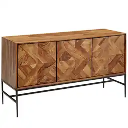 Netto Marken-Discount KADIMA DESIGN Massivholz Sideboard Sheesham, 123x70x45 cm, Industrial-Design, Stauraum Angebot