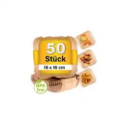 Netto Marken-Discount GOURMETmaxx Backpapier-Schalen für Heißluft-Fritteusen 50er-Set 16x16x4,5cm braun Angebot