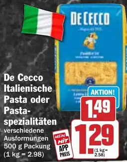 HIT De Cecco Italienische Pasta oder Pasta- spezialitaten Angebot