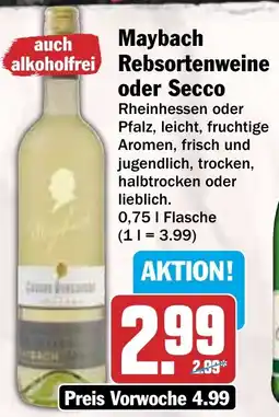HIT Maybach Rebsortenweine oder Secco Angebot