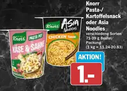 HIT Knorr Pasta-/ Kartoffelsnack oder Asia Noodles Angebot