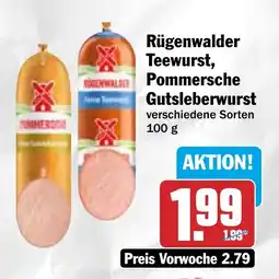 HIT Rügenwalder Teewurst, Pommersche Gutsleberwurst Angebot