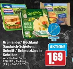 HIT Grünländer/ Hochland Sandwich-Scheiben, Schnitt-/Schmelzkäse in Scheiben Angebot