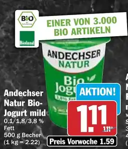 HIT Andechser Natur Bio- Jogurt mild Angebot