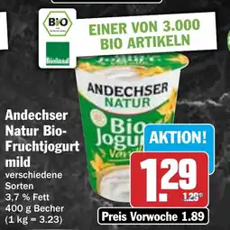 HIT Andechser Natur Bio- Fruchtjogurt mild Angebot