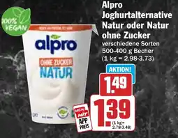 HIT Alpro Joghurtalternative Natur oder Natur ohne Zucker Angebot
