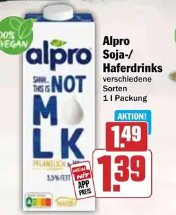 HIT Alpro Soja-/ Haferdrinks Angebot