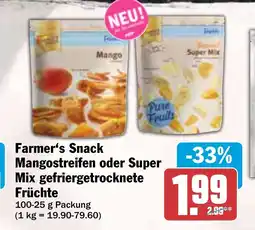 HIT Farmer's Snack Mangostreifen oder Super Mix gefriergetrocknete Früchte Früchte Angebot