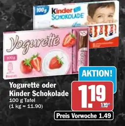 HIT Yogurette oder Kinder Schokolade Angebot