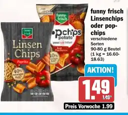 HIT funny frisch Linsenchips oder pop- op chips Angebot