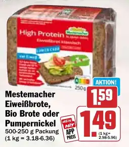 HIT Mestemacher Eiweißbrote, Bio Brote oder Pumpernickel Angebot