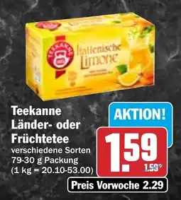 HIT Teekanne Länder- oder Früchtetee Angebot
