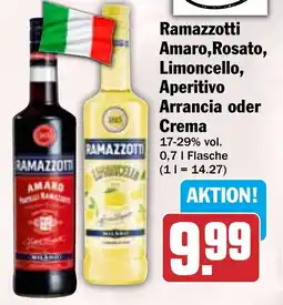 HIT Ramazzotti Amaro,Rosato, Limoncello, Aperitivo Arrancia oder Crema Angebot