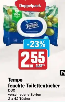 HIT Tempo feuchte Toilettentücher DUO Angebot