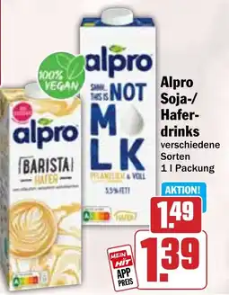 HIT Alpro Soja-/ Haferdrinks Angebot