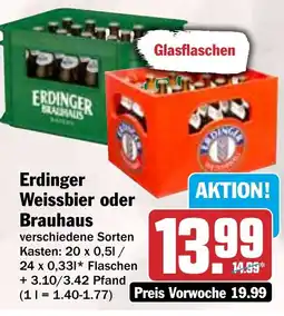 HIT Erdinger Weissbier oder Brauhaus Angebot