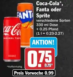 HIT Coca-Cola, Fanta oder Sprite Angebot