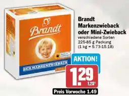 AEZ Brandt Markenzwieback oder Mini-Zwieback Angebot