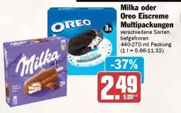 AEZ Milka oder Oreo Eiscreme Multipackungen Angebot