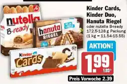 AEZ Kinder Cards, Kinder Duo, Hanuta Riegel Angebot