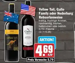 AEZ Yellow Tail, Gallo Family oder Nederburg Rebsortenweine Angebot