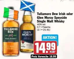 AEZ Tullamore Dew Irish oder Glen Moray Speyside Single Malt Whisky Angebot