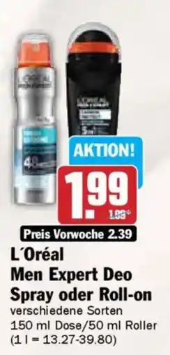 AEZ L'Oréal Men Expert Duschgel Men Expert Deo Spray oder Roll-on Angebot