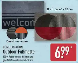 Aldi Nord HOME CREATION Outdoor-Fußmatte Angebot