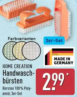 Aldi Nord HOME CREATION Handwaschbürsten Angebot