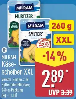 Aldi Nord MILRAM Käsescheiben XXL Angebot