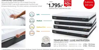 Tempur pro luxe matratzen