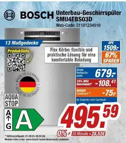 Expert Bosch unterbau-geschirrspüler smu4ebs03d Angebot